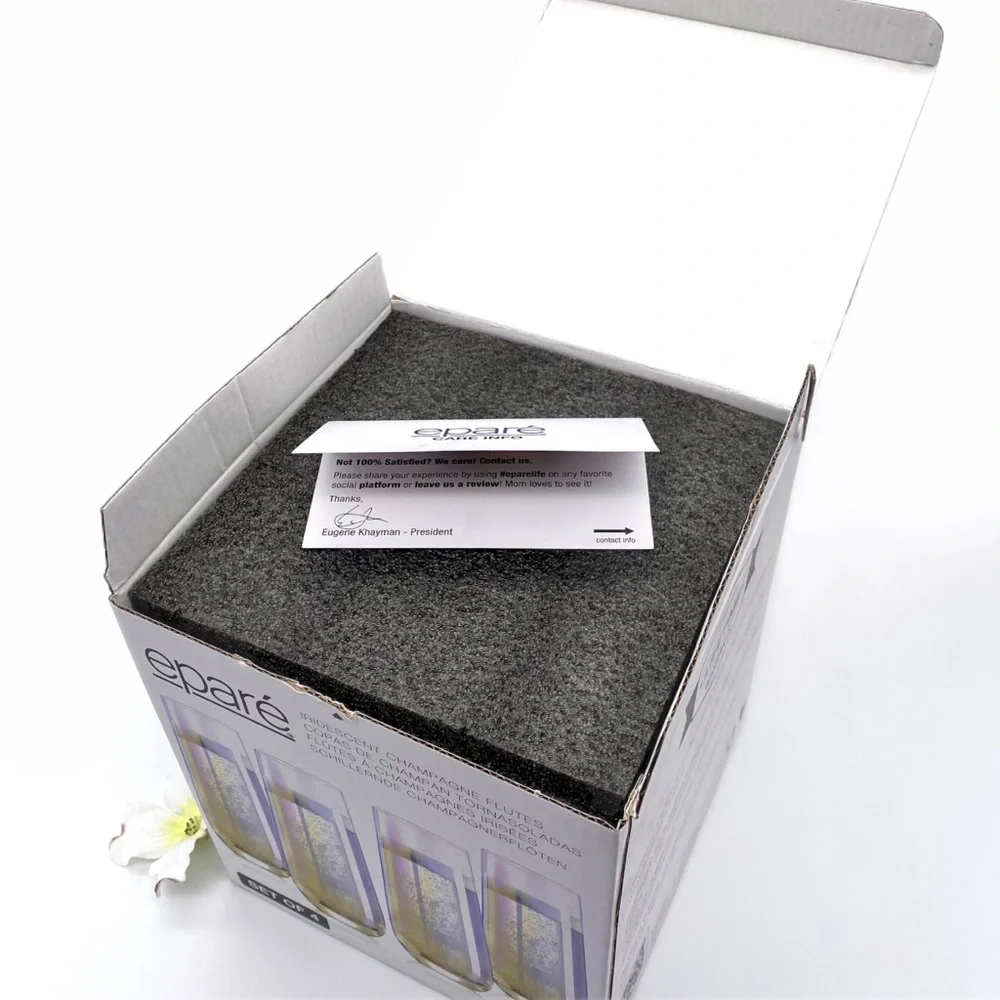 NIB Eparé Iridescent Champagne Flutes (Set of 4) - Picture 13 of 14